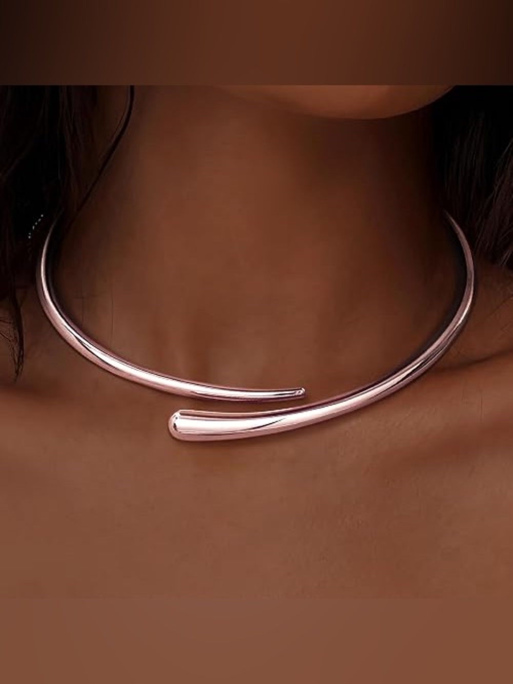 Silver Minimalist Open Collar Necklace